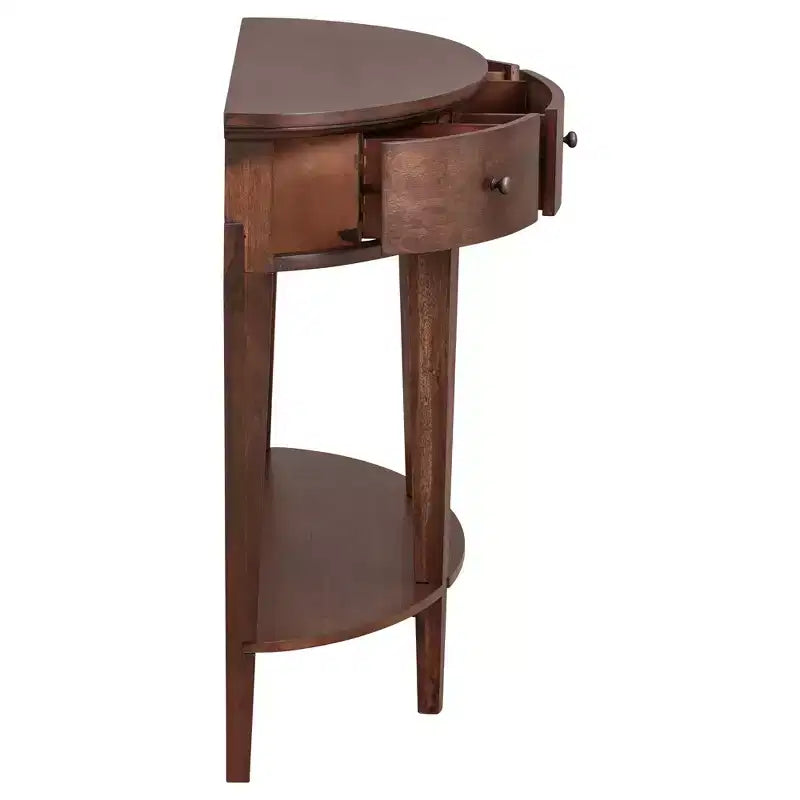 Consolle Curva Moderna con 3 Cassetti e Ripiano Inferiore