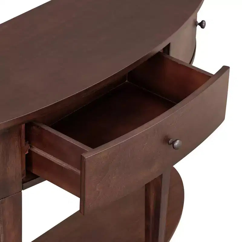 Consolle Curva Moderna con 3 Cassetti e Ripiano Inferiore