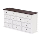 Cassettiera orizzontale a 12 cassetti con piano color rovere