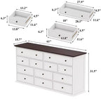 Cassettiera orizzontale a 12 cassetti con piano color rovere