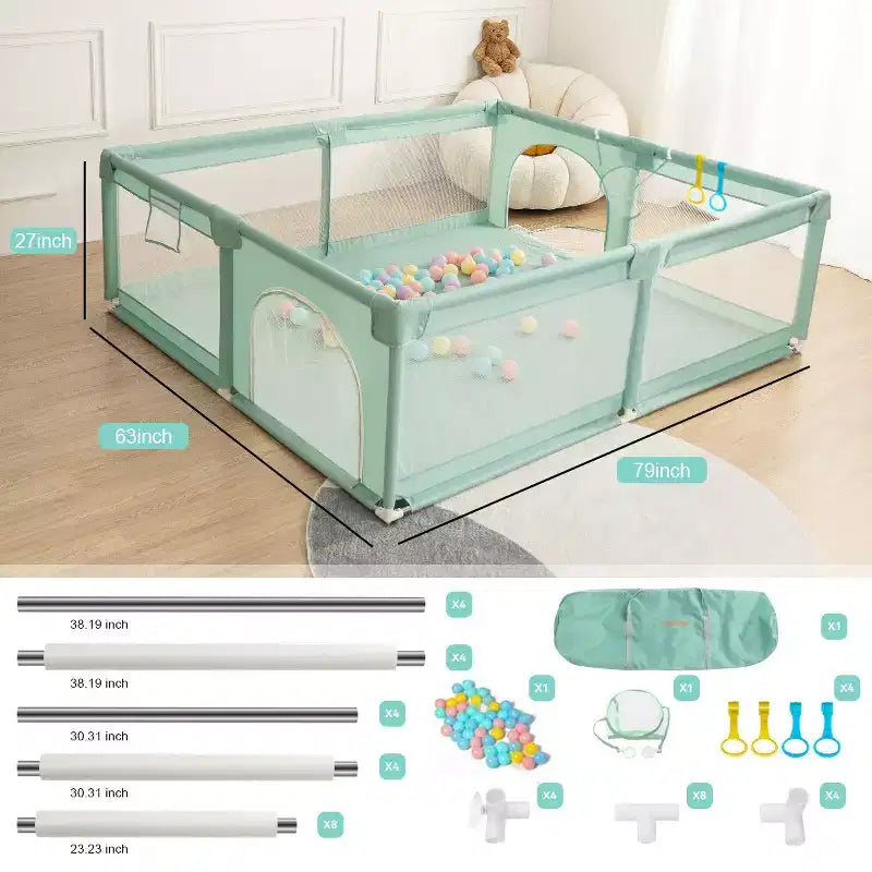 Box per bambini 79x63 a 4 pannelli – Box portatile e pieghevole