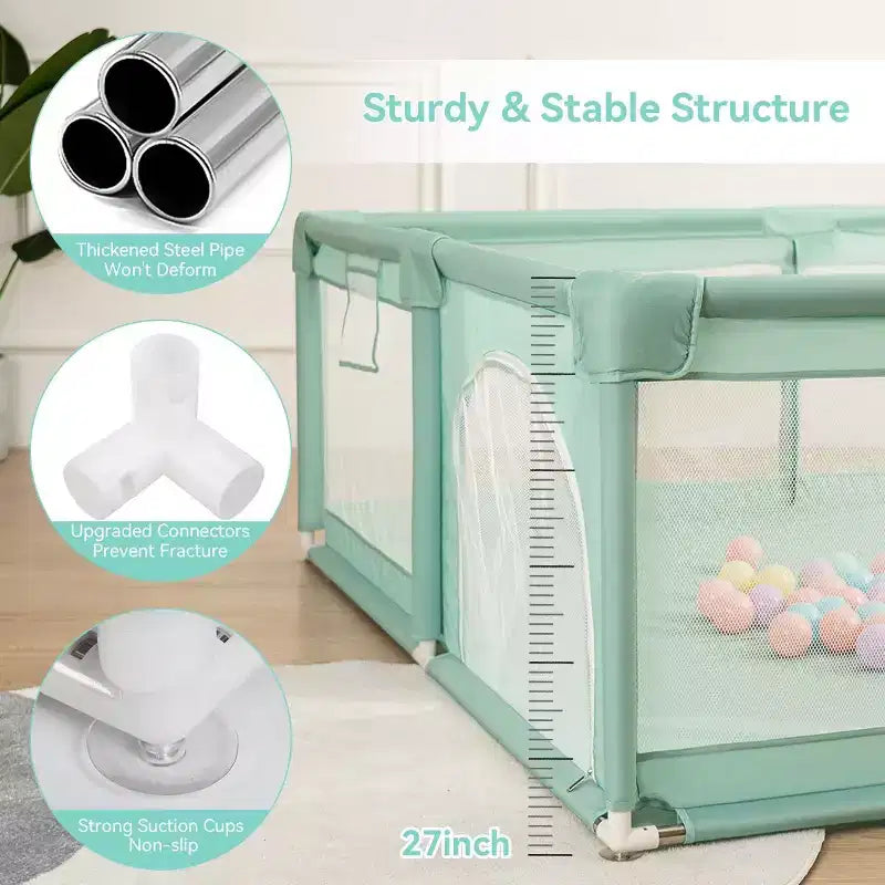 Box per bambini 79x63 a 4 pannelli – Box portatile e pieghevole