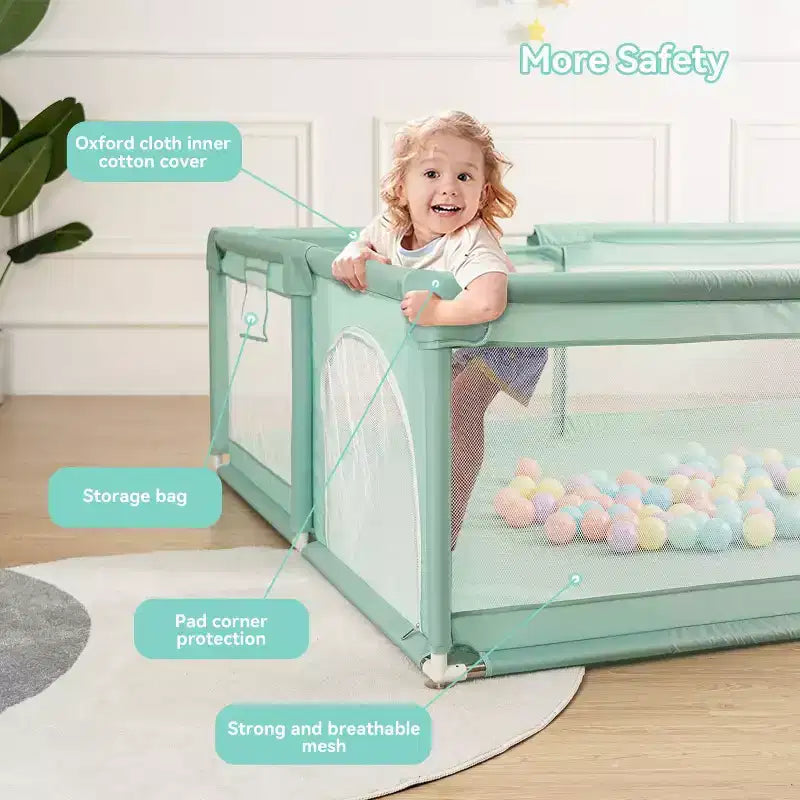 Box per bambini 79x63 a 4 pannelli – Box portatile e pieghevole