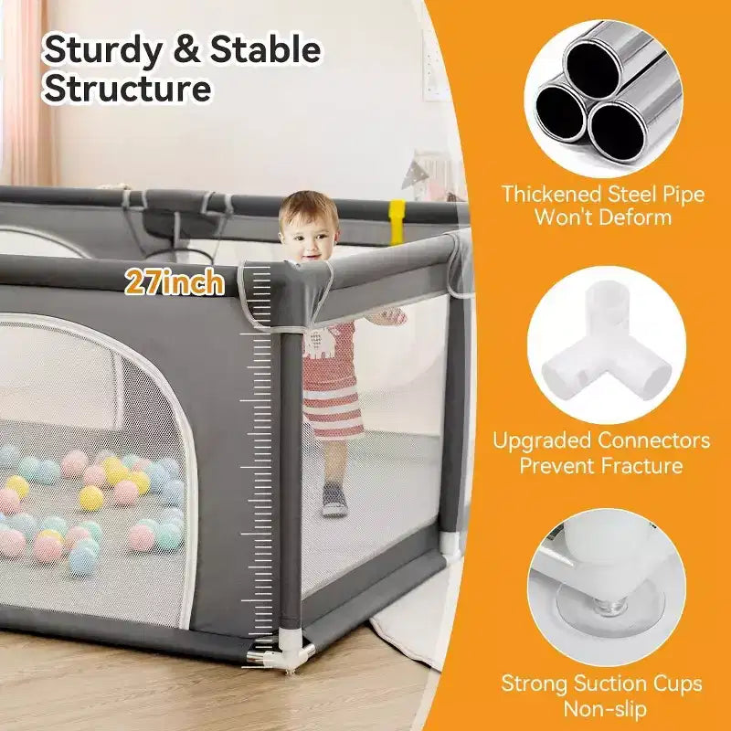 Box per bambini 79x63 a 4 pannelli – Box portatile e pieghevole