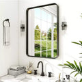 Specchio da parete rettangolare con cornice in alluminio nero