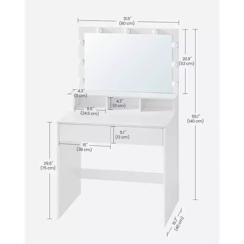 Toeletta con Specchio Illuminato e Contenitore
