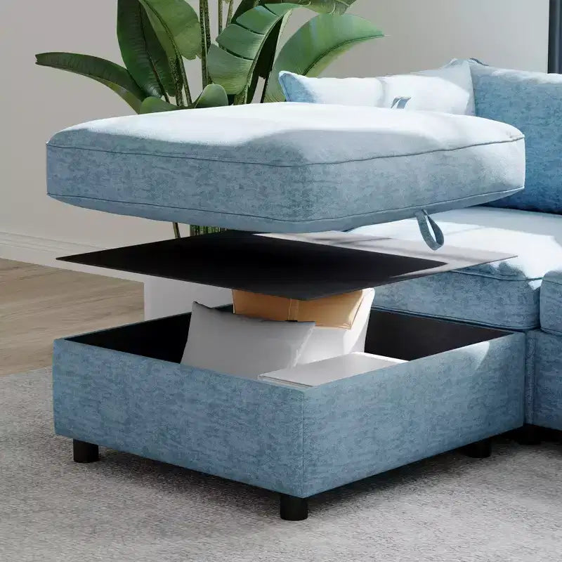 Divanetto modulare con due pouf contenitore