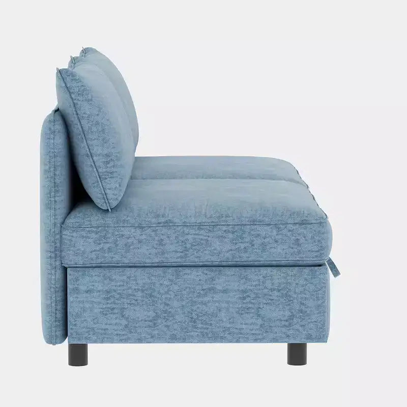 Divanetto modulare con due pouf contenitore