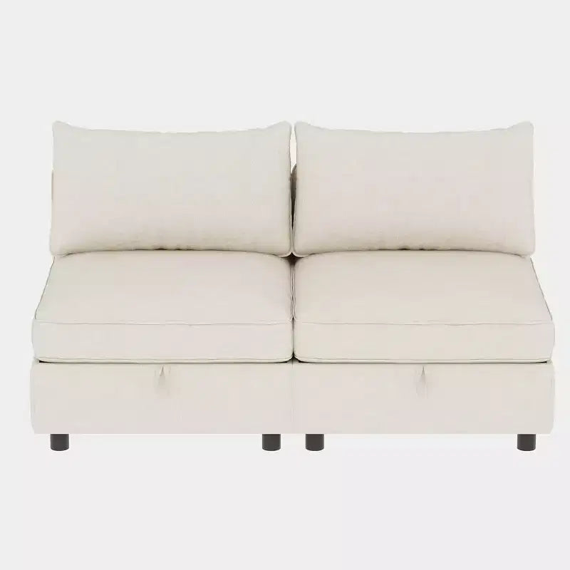 Divanetto modulare con due pouf contenitore