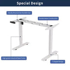 Scrivania Regolabile in Altezza con Piano in Legno Bianco – 140 x 60 cm