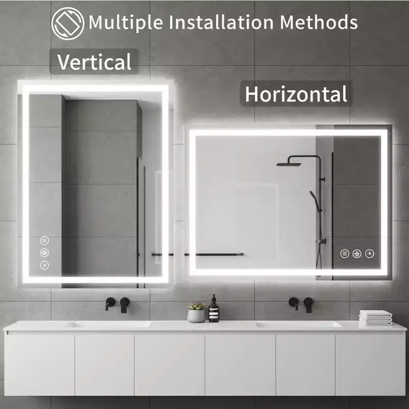 Specchio da bagno LED anti-appannamento con doppia illuminazione frontale e retroilluminazione