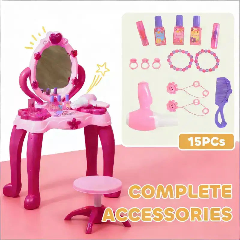 Toeletta per bambini con specchio interattivo e accessori