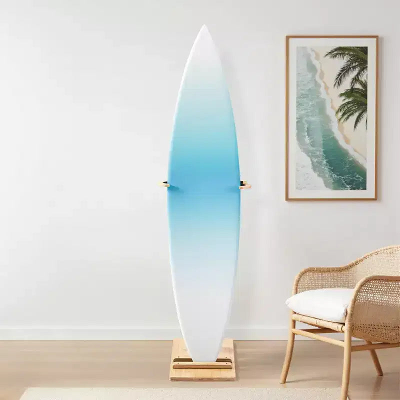 Supporto Verticale per Tavola da Surf – Rastrelliera in Legno Regolabile per Riporre ed Esporre la Tavola