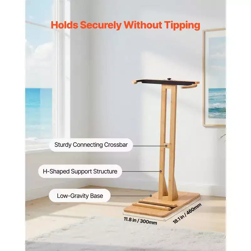 Supporto Verticale per Tavola da Surf – Rastrelliera in Legno Regolabile per Riporre ed Esporre la Tavola