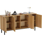 Mobile credenza a 4 ante con pannelli scanalati