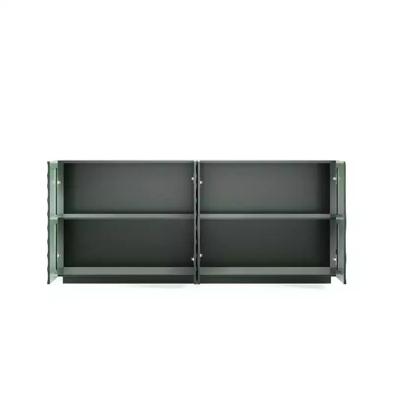 Madia/Credenza moderna di metà secolo da 60" con ripiani regolabili e ante geometriche