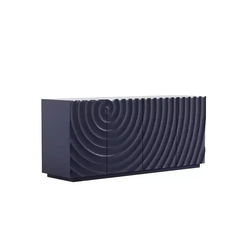 Madia/Credenza moderna di metà secolo da 60" con ripiani regolabili e ante geometriche