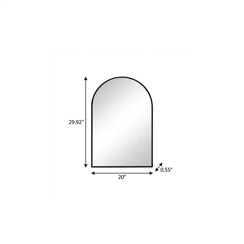 Specchio da parete ad arco in metallo nero da 30".