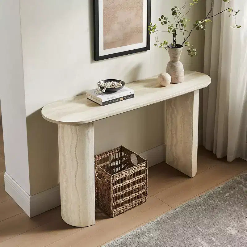 Consolle moderna con piano effetto marmo