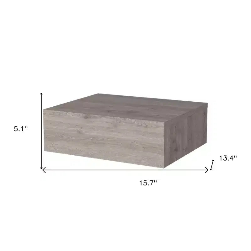 Comodino sospeso in legno grigio con cassetto
