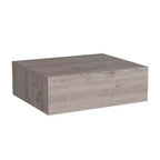 Comodino sospeso in legno grigio con cassetto
