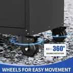Armadietto portautensili mobile in metallo resistente da 34 pollici – Organizzatore da garage a 3 cassetti con ruote bloccabili, nero