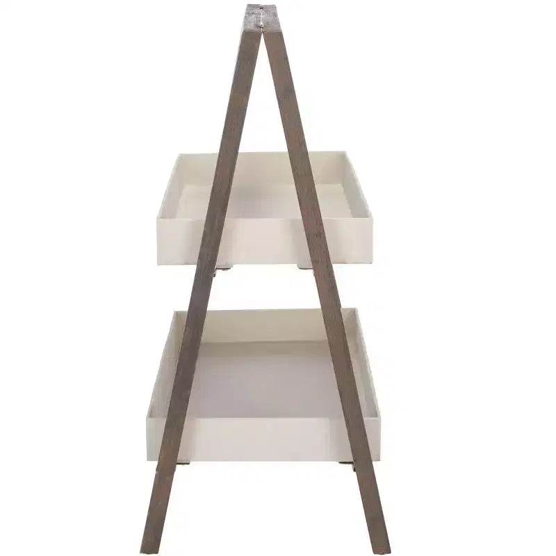 Libreria a 2 ripiani in legno di acacia – Per interni/esterni