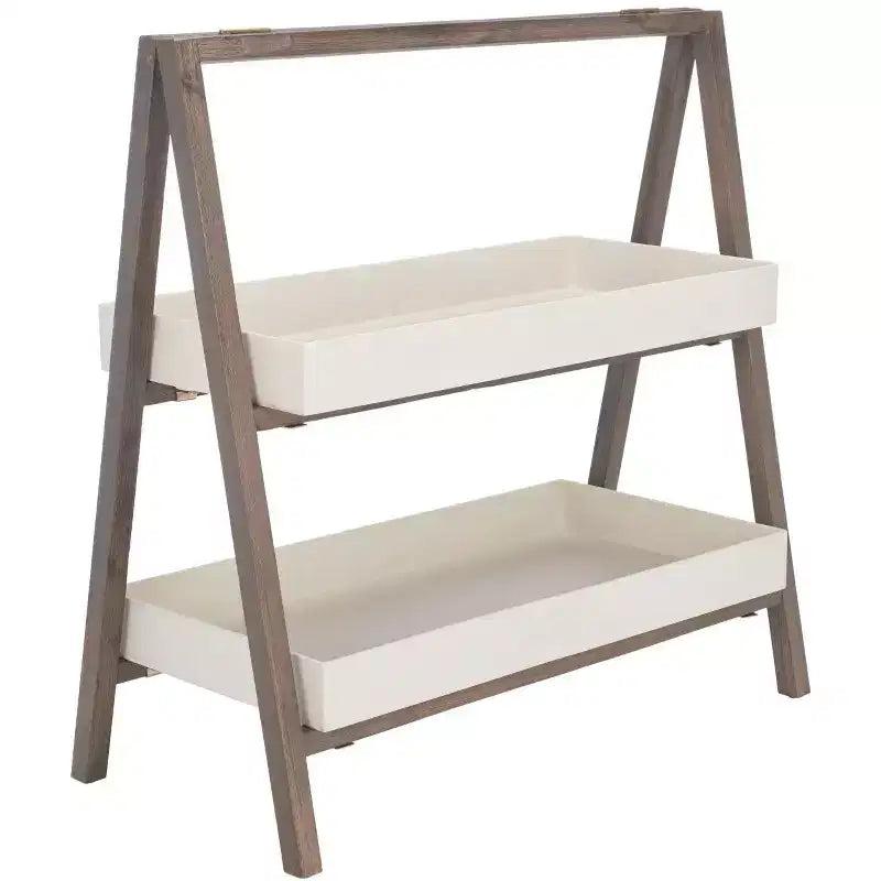 Libreria a 2 ripiani in legno di acacia – Per interni/esterni