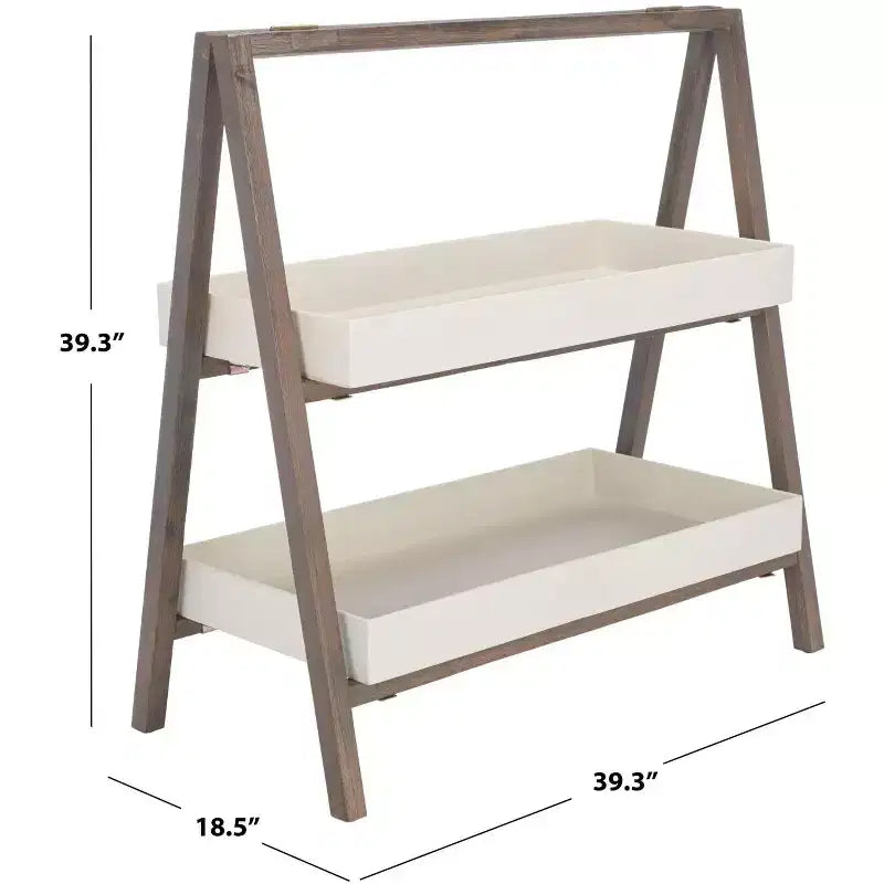 Libreria a 2 ripiani in legno di acacia – Per interni/esterni