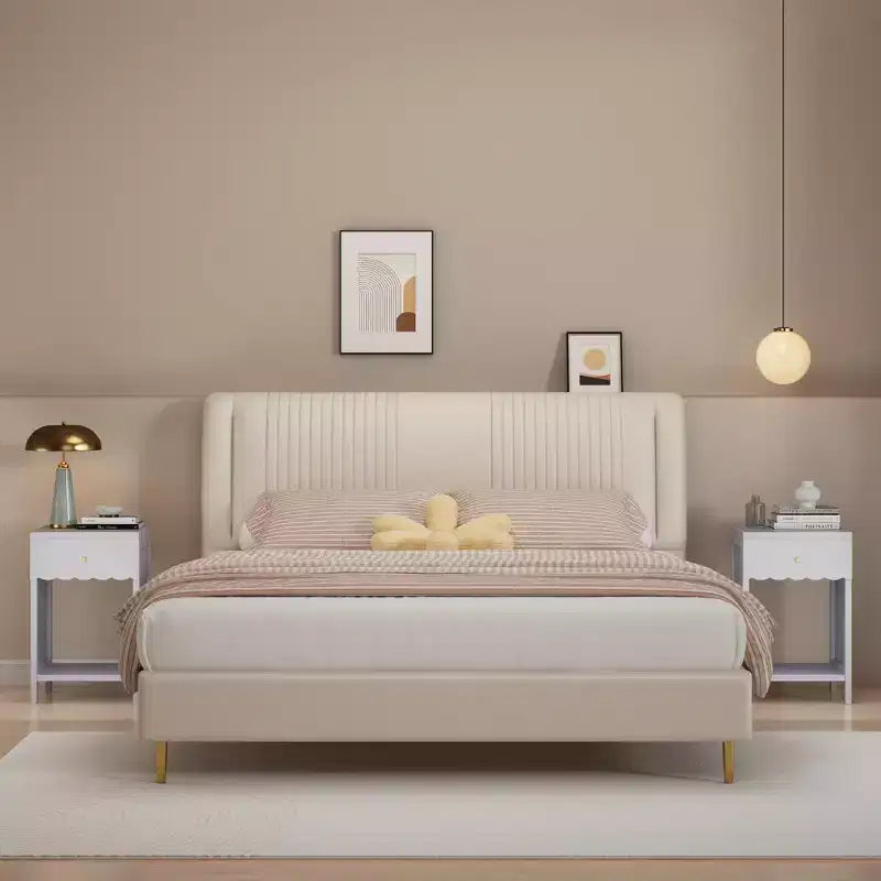 Comodino con Bordo Festonato, Cassetto e Ripiano Aperto – Lilla
