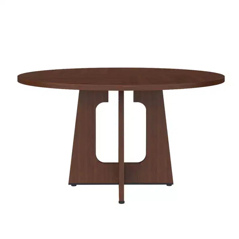 Tavolo da pranzo rotondo da 119 cm – Posti a sedere da 4 a 6, finitura effetto legno
