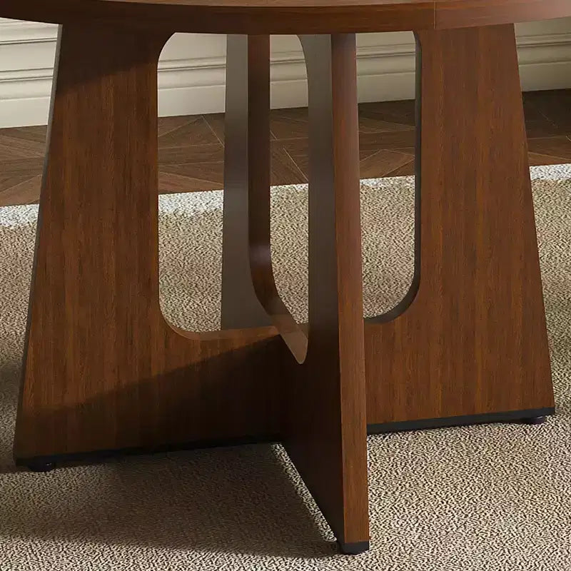 Tavolo da pranzo rotondo da 119 cm – Posti a sedere da 4 a 6, finitura effetto legno