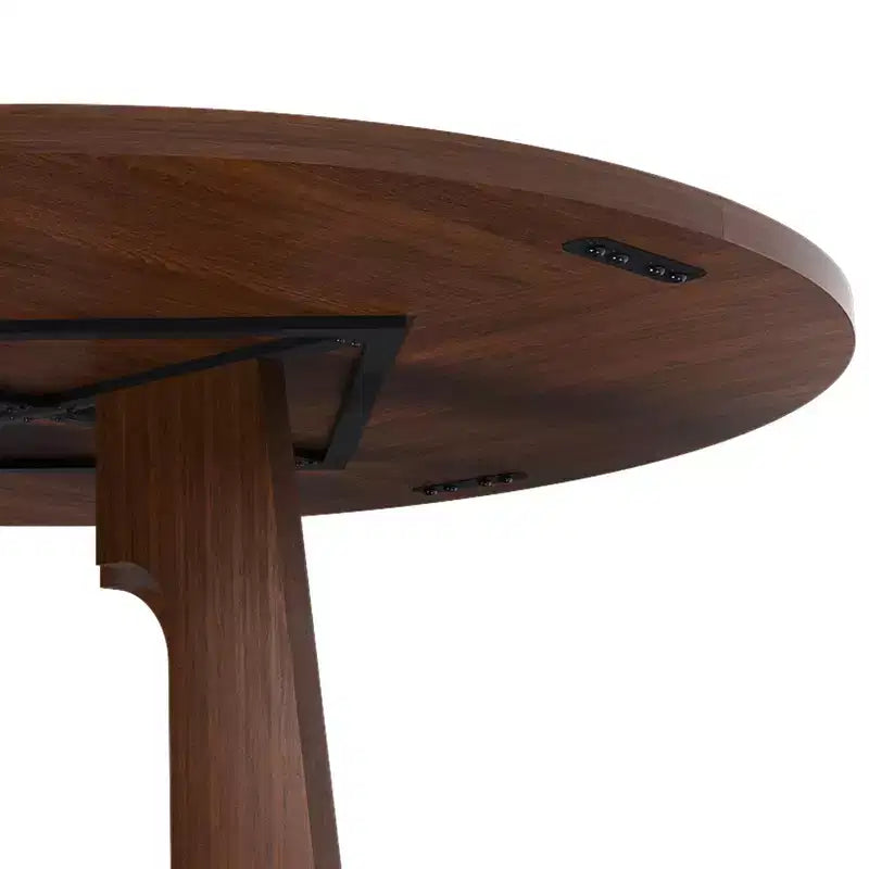 Tavolo da pranzo rotondo da 119 cm – Posti a sedere da 4 a 6, finitura effetto legno