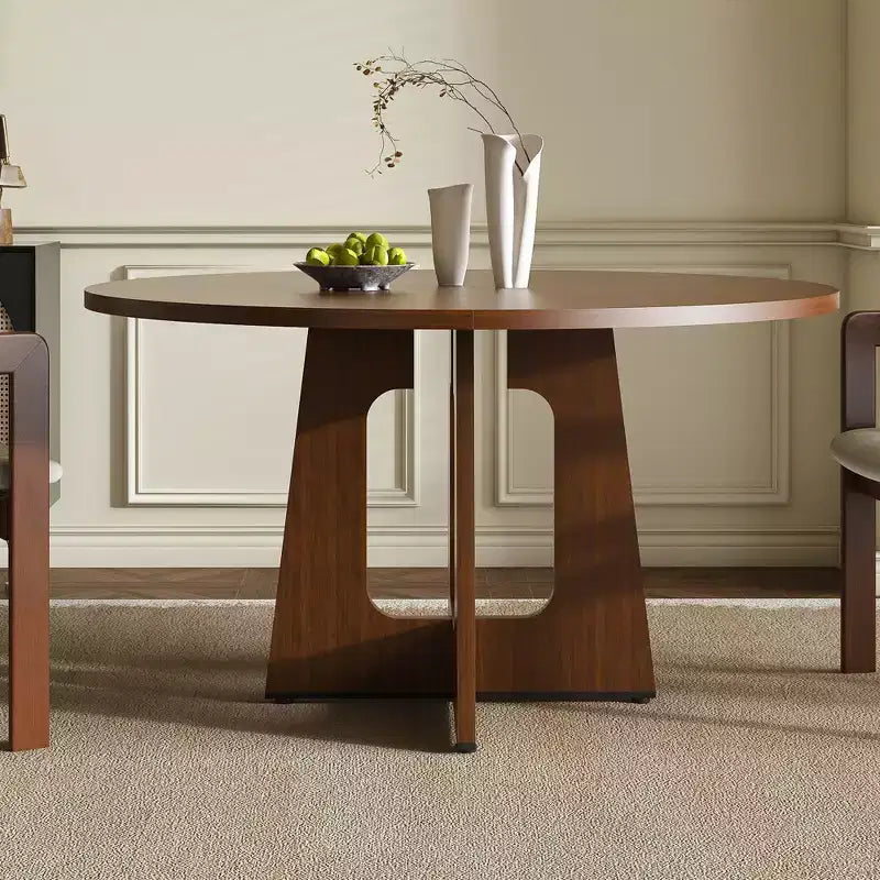 Tavolo da pranzo rotondo da 119 cm – Posti a sedere da 4 a 6, finitura effetto legno