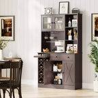 Mobile bar da caffè con portabottiglie e prese di corrente