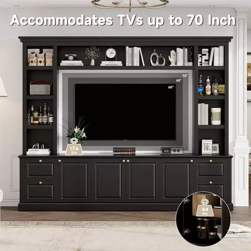 Mobile TV All-in-One per TV fino a 70 pollici – 3 Ripiani Regolabili e Mobile Contenitore