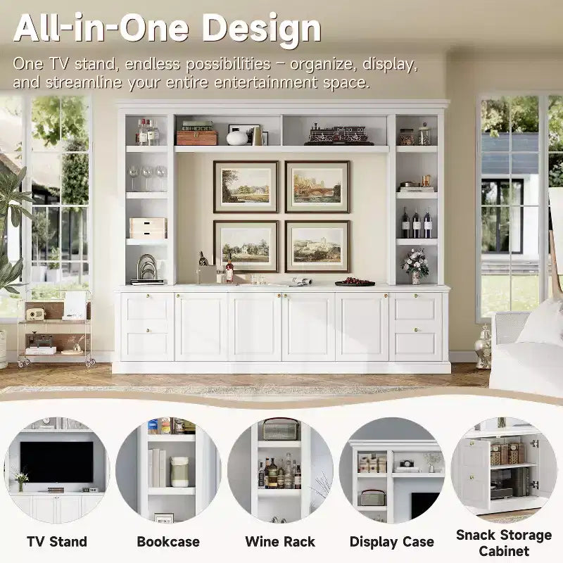 Mobile TV All-in-One per TV fino a 70 pollici – 3 Ripiani Regolabili e Mobile Contenitore